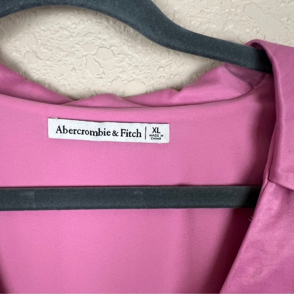 Abercrombie & Fitch Long-Sleeve Drapey Shirt Dress Women's Size XL